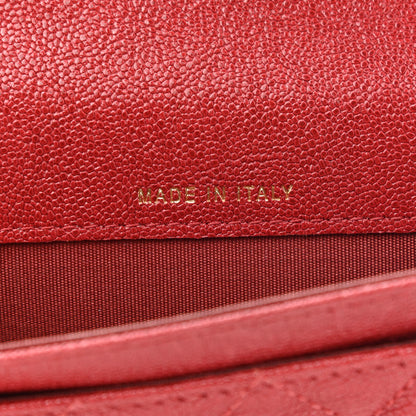 Chanel Caviar Quilted Boy Flap Card Holder Wallet Red 7 of 10