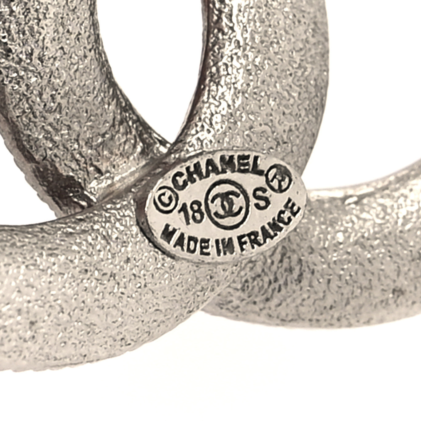Chanel Baguette Crystal CC Drop Earrings Silver 4 of 4