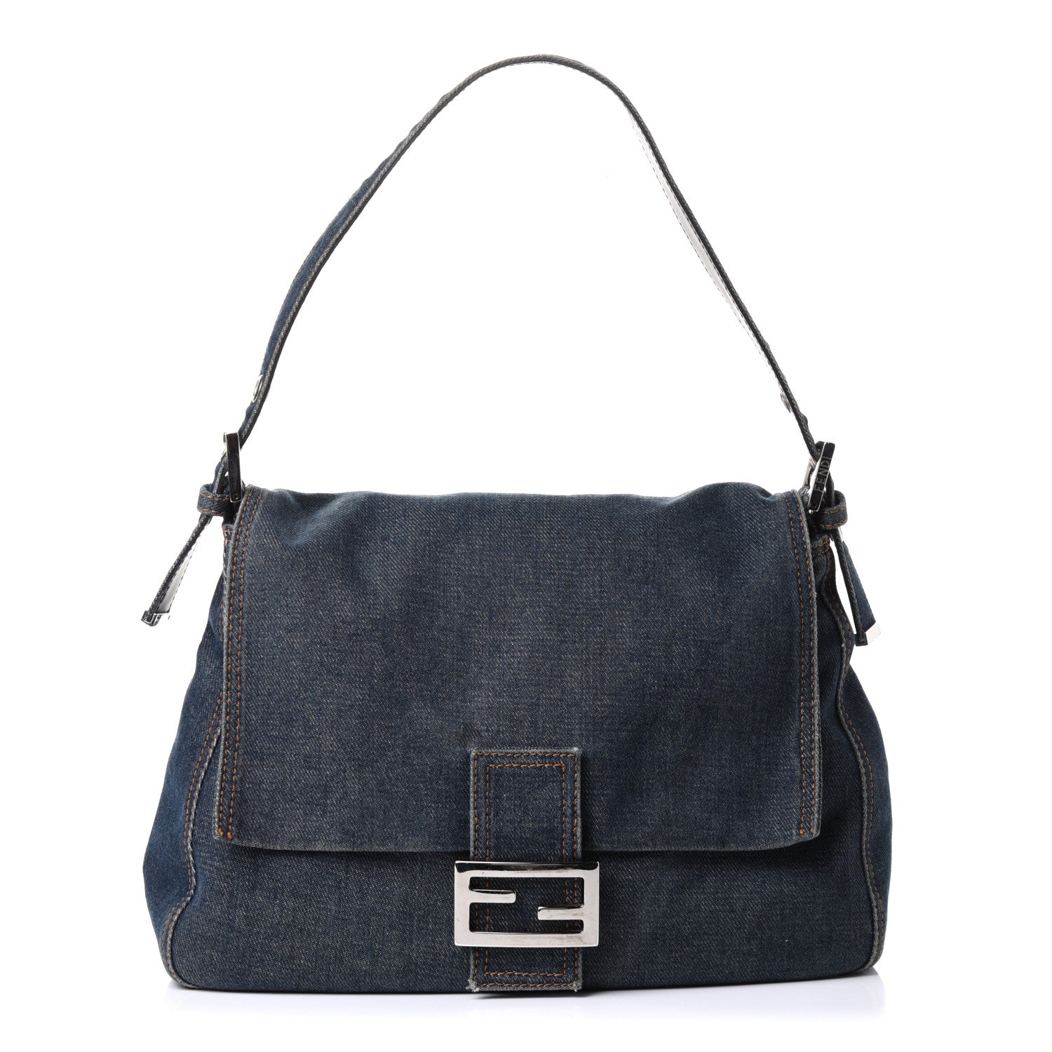 Fendi Denim Mama Baguette Blue 2 of 20