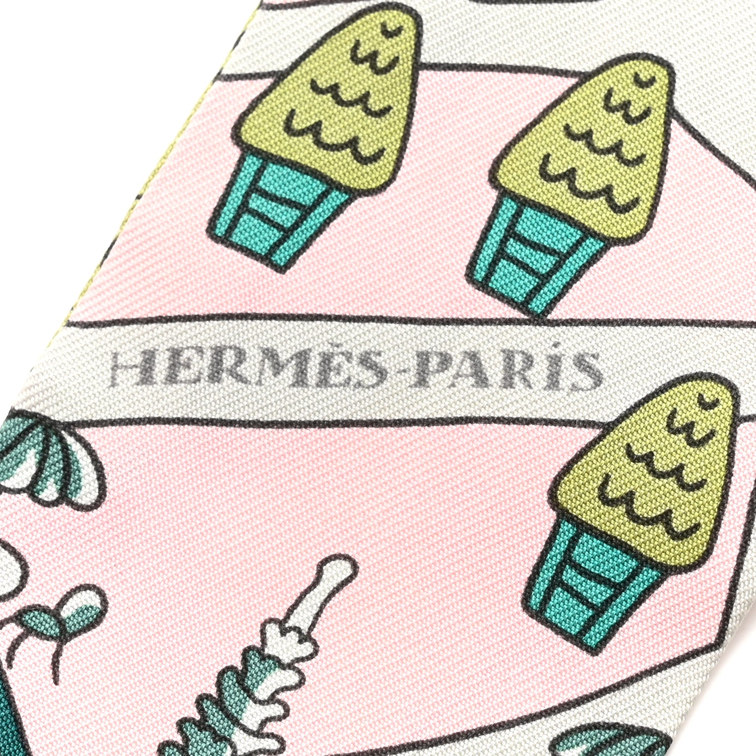 Hermes twilly pink green 2 of 7