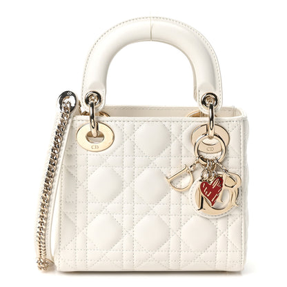 Christian Dior Calfskin Cannage Dioramour Mini Lady Dior White 1 of 10