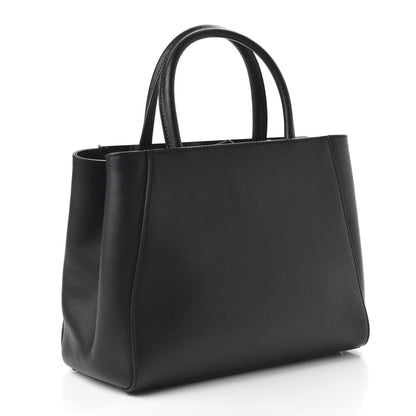 Fendi Vitello Elite Studded Light Bulb Petite 2Jours Tote Black Yellow 3 of 9