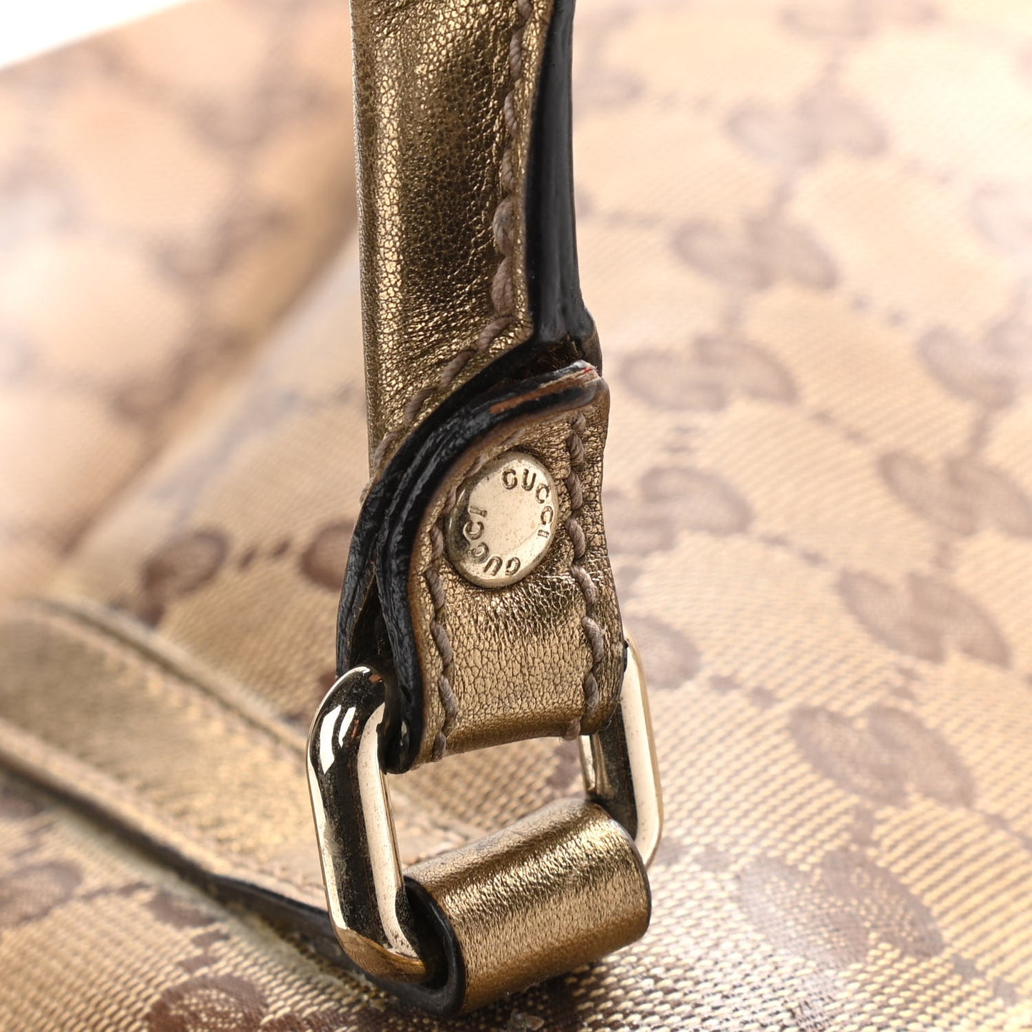 Crystal Monogram Medium Joy Tote Gold