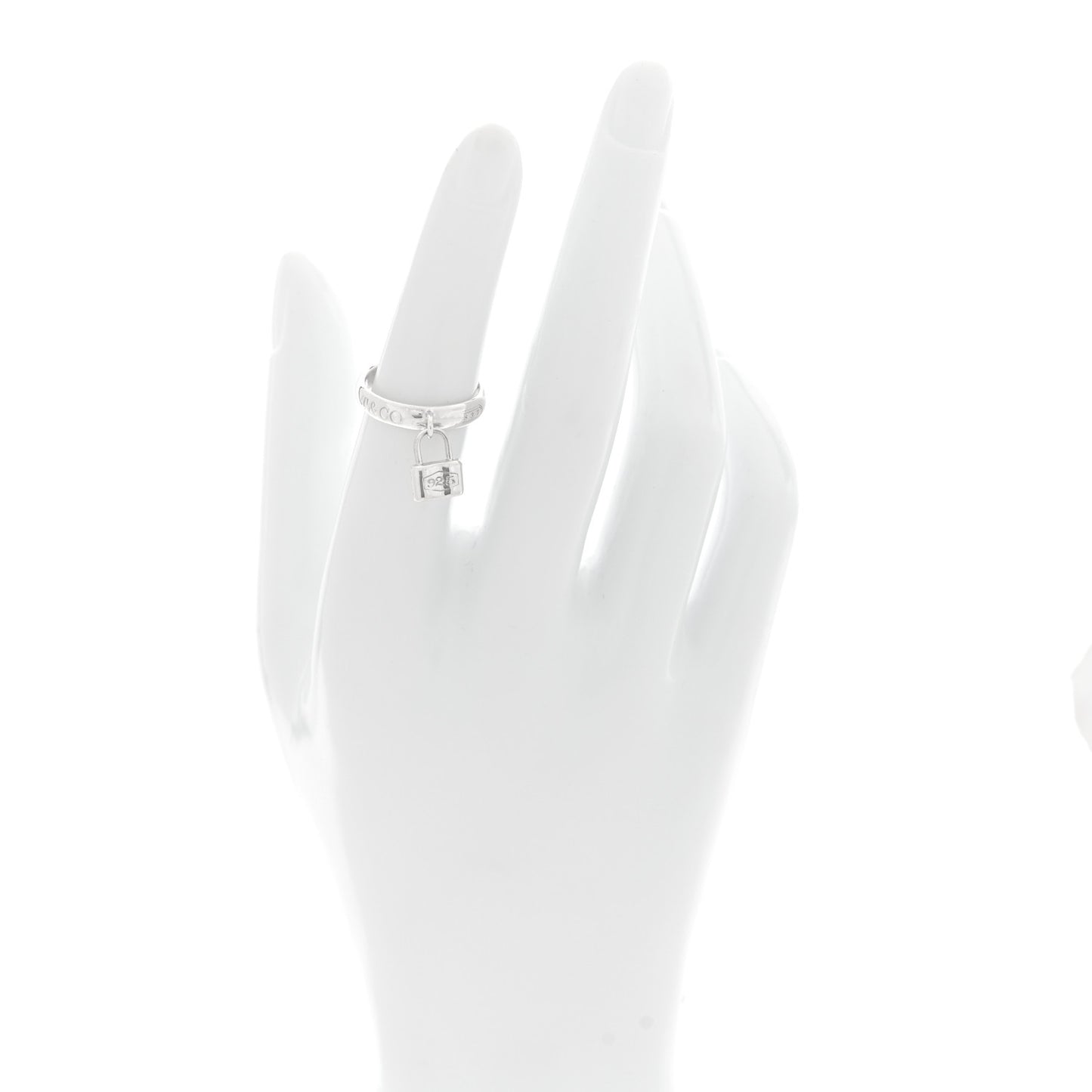 Sterling Silver 1837 Lock Charm Ring 50 5.5