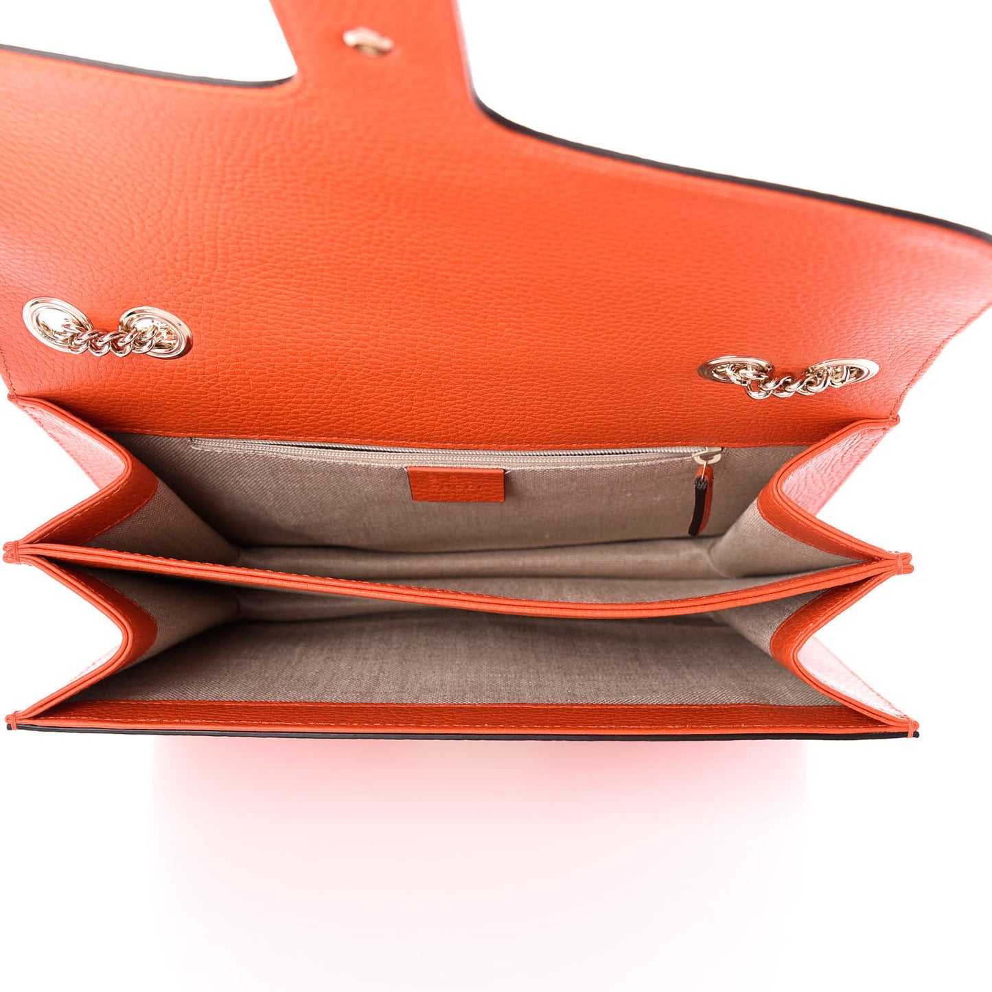 Dollar Calfskin Interlocking G Shoulder Bag Sun Orange