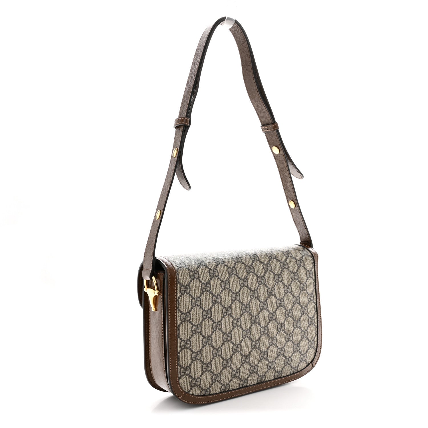 Gucci GG Supreme Monogram Horsebit 1955 Shoulder Bag Beige Brown Sugar 3 of 11