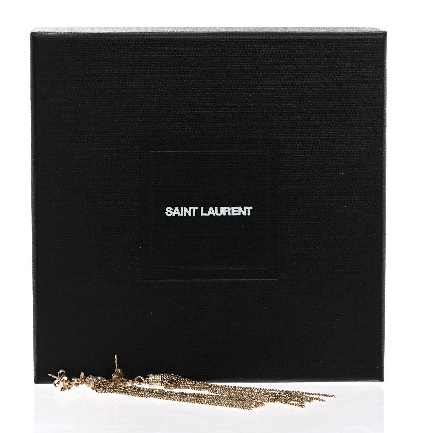 Saint Laurent Metal Monogram Loulou Tassel Earrings Gold 5 of 5