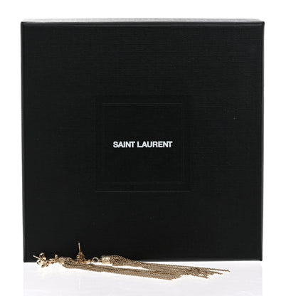 Saint Laurent Metal Monogram Loulou Tassel Earrings Gold 5 of 5