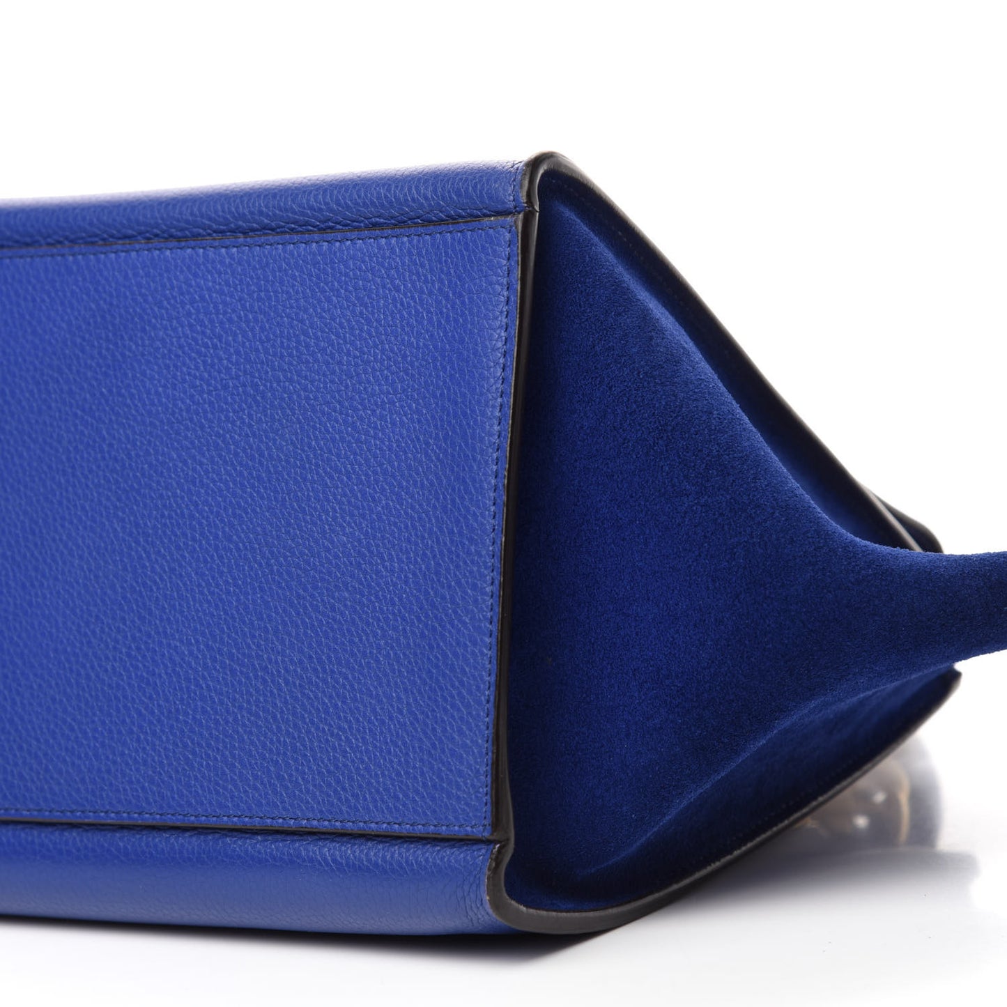 Drummed Calfskin Suede Small Trapeze Indigo