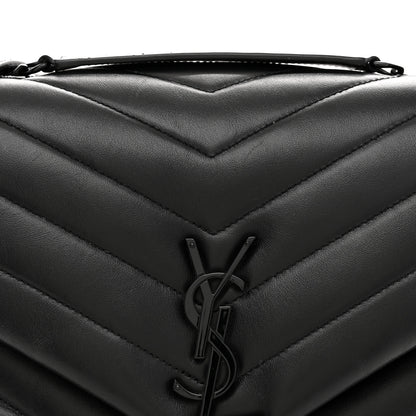 Saint Laurent Calfskin Y Quilted Monogram Monochrome Medium Loulou Chain Satchel Black 8 of 11