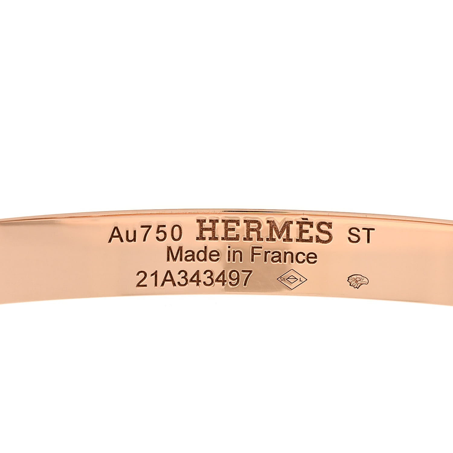 Hermes 18K Rose Gold Diamond PM H D'Ancre Bracelet ST 3 of 4