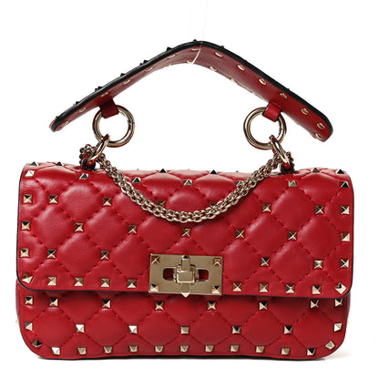 Valentino Garavani Nappa Small Rockstud Spike Shoulder Bag Rosso Valentino 1 of 10