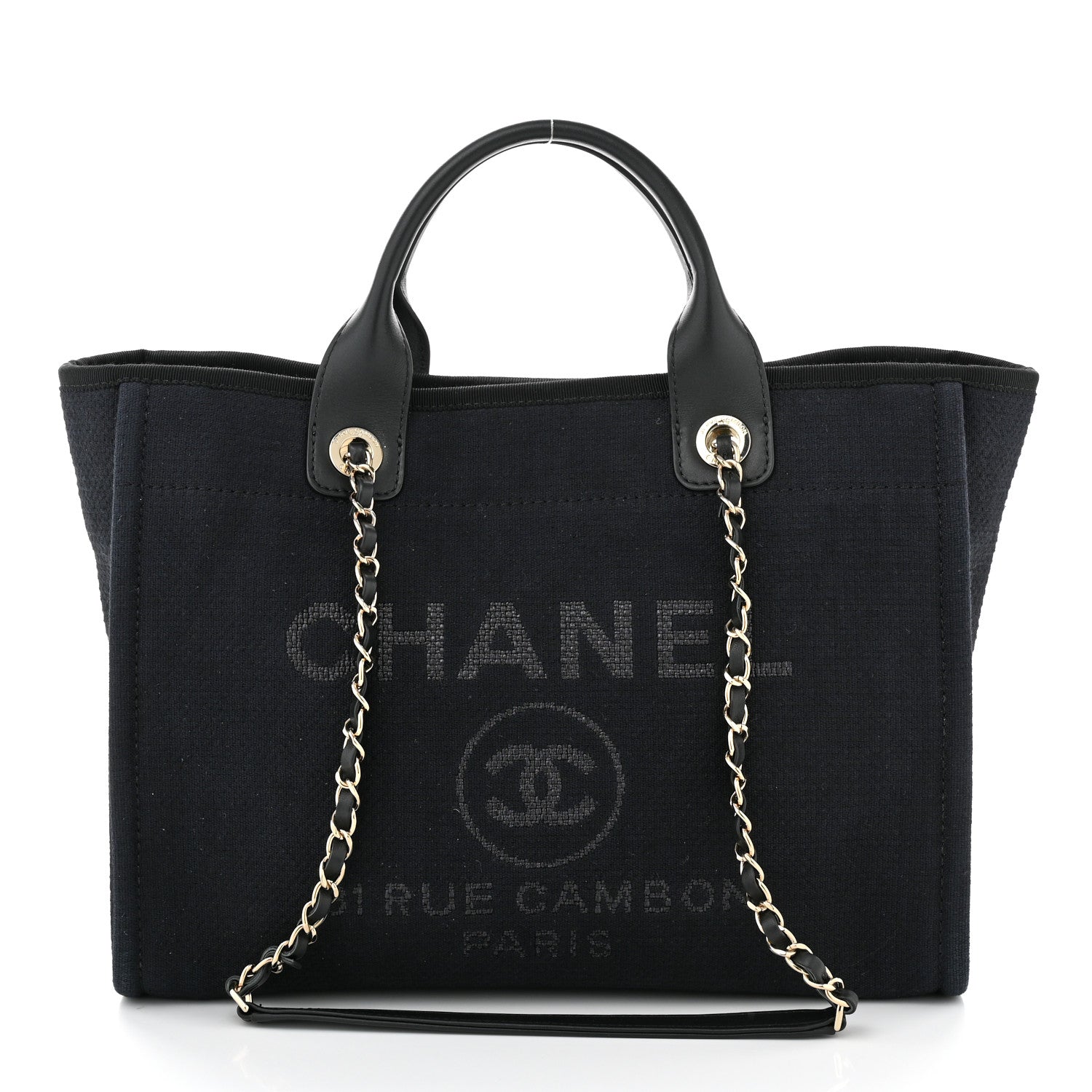 Chanel Mixed Fibers Small Deauville Tote Black 3 of 11