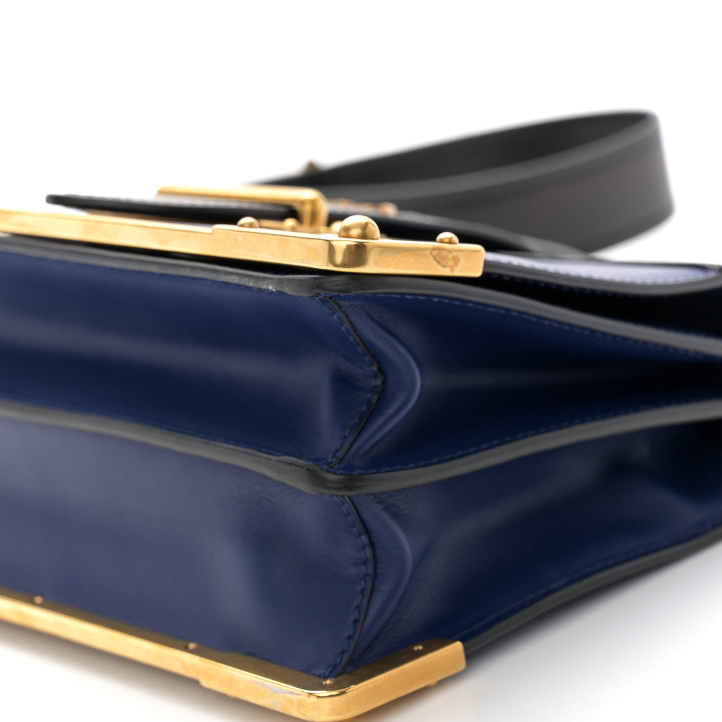 City Calf Saffiano Cahier Bag Bluette Black