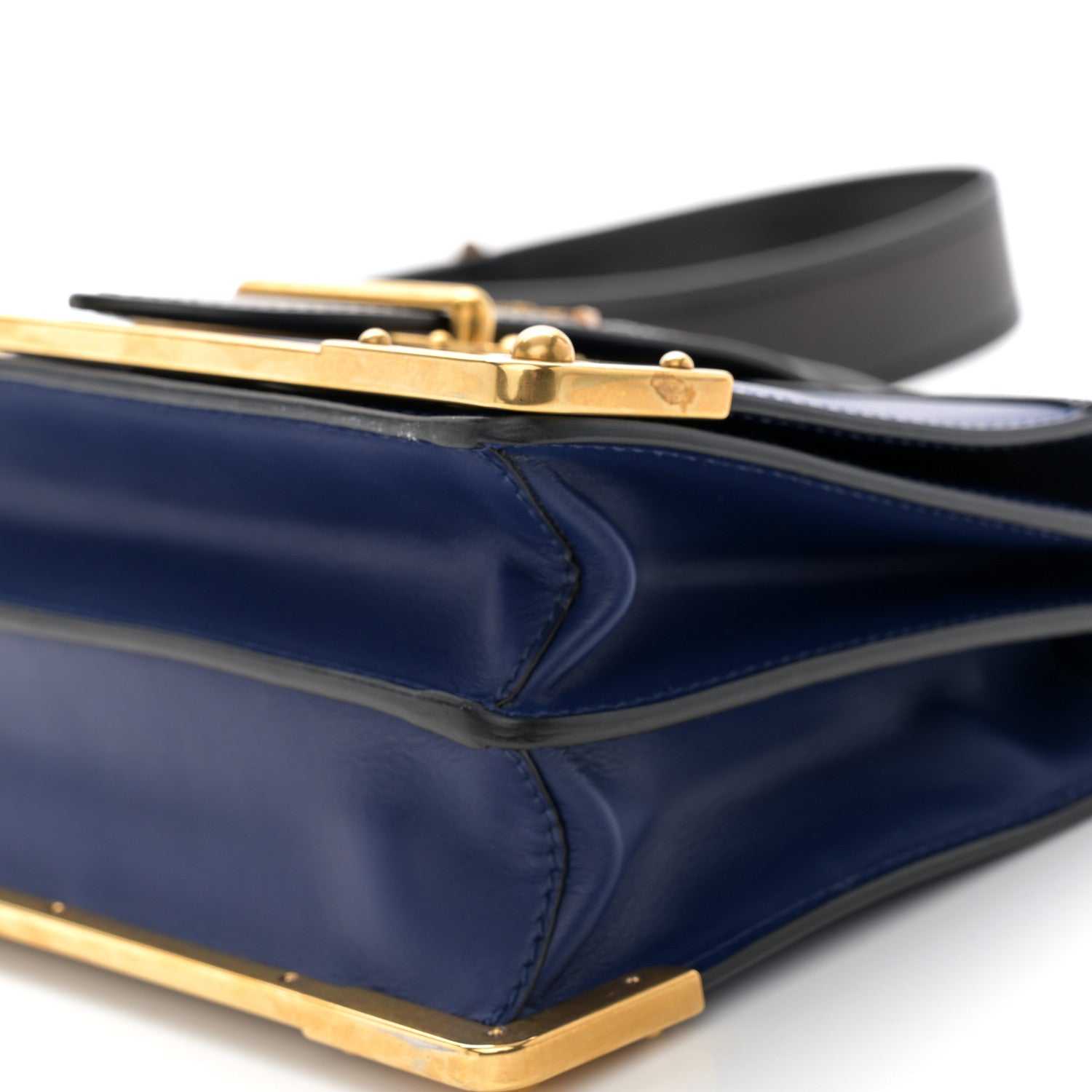 Prada City Calf Saffiano Cahier Bag Bluette Black 9 of 9