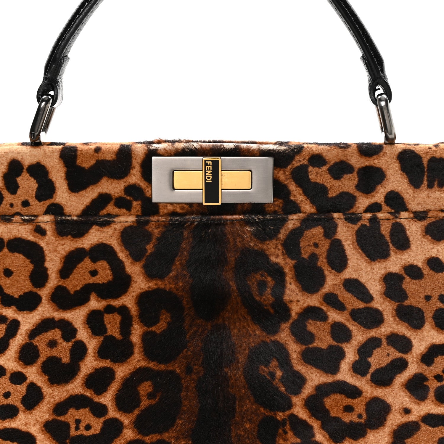 Fendi Calf Hair Leopard Print Zucca Large Peekaboo Iconic Satchel Tobacco 8 of 11