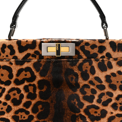 Fendi Calf Hair Leopard Print Zucca Large Peekaboo Iconic Satchel Tobacco 8 of 11