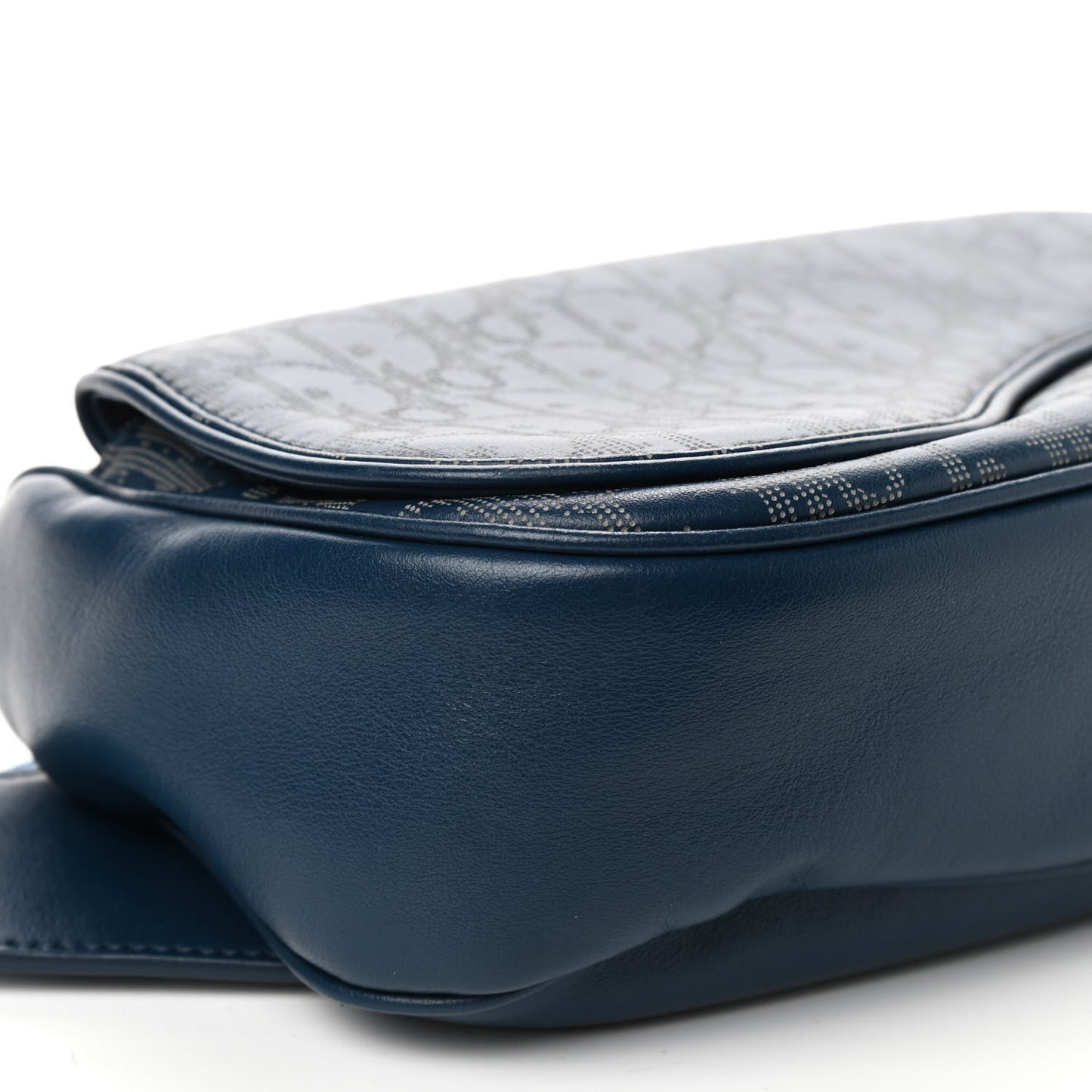 Galaxy Calfskin Oblique World Tour Saddle Belt Bag Navy Blue