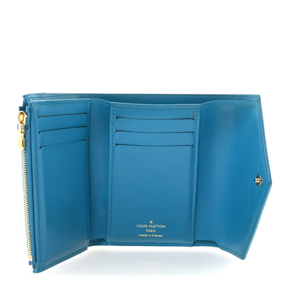 Louis Vuitton Calfskin Nanogram Embossed Victorine Wallet Bleu 5 of 6