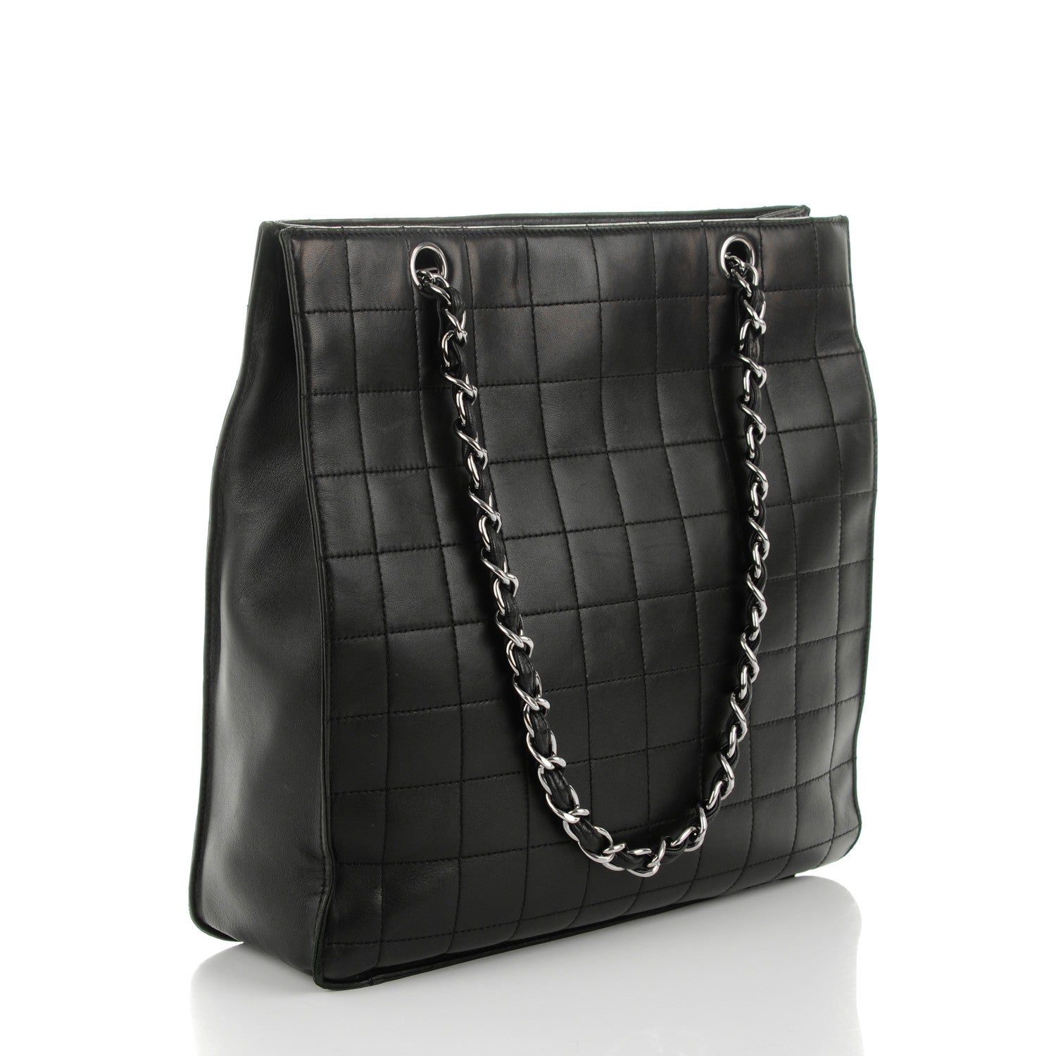 Chanel Lambskin Square Stitched Tote Black 3 of 9