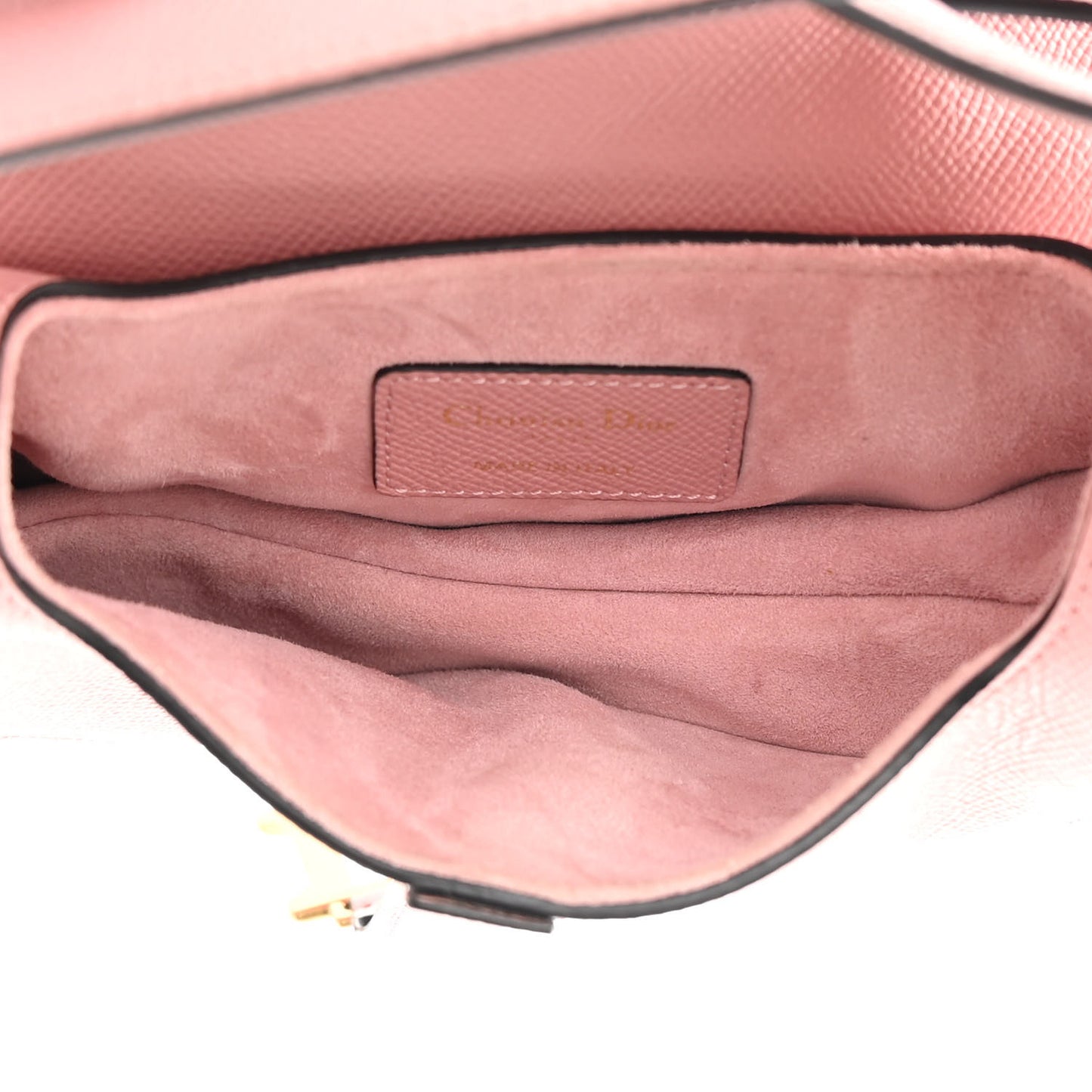 Grained Calfskin Mini Saddle Bag With Strap Pink