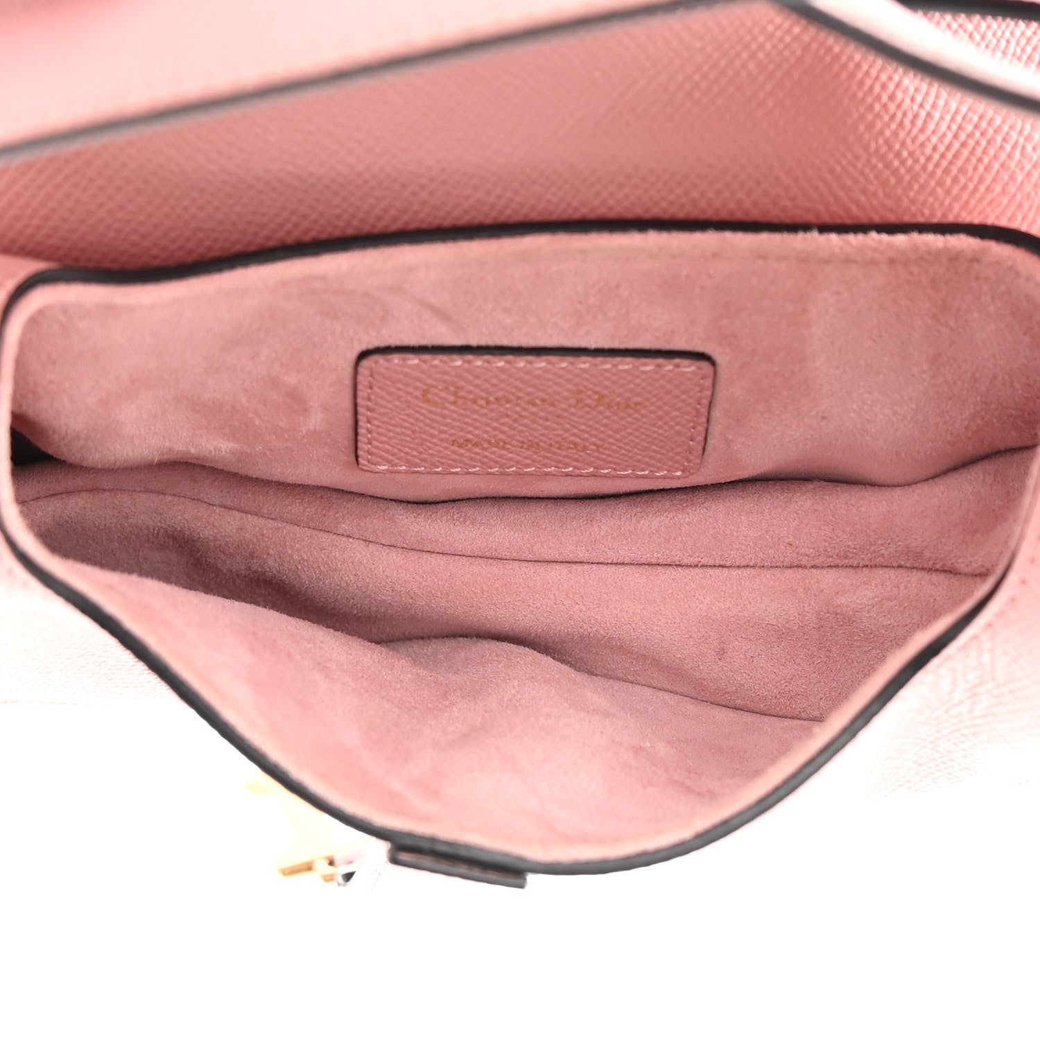 Christian Dior Grained Calfskin Mini Saddle Bag With Strap Pink 5 of 13