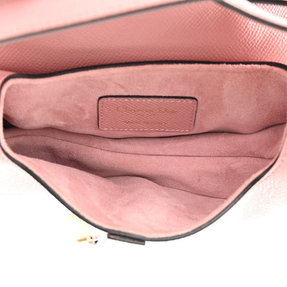 Christian Dior Grained Calfskin Mini Saddle Bag With Strap Pink 5 of 13
