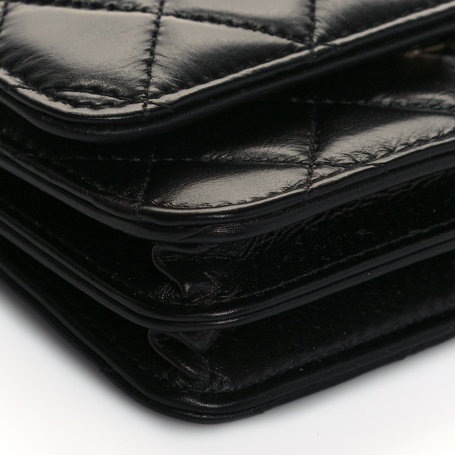 Chanel Calfskin Quilted Mini Maxi Pearls Wallet On Chain WOC Black 9 of 15