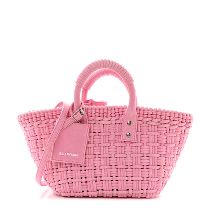 Balenciaga Washed Frayed Denim Braided XS Bistro Basket Pink 1 of 11