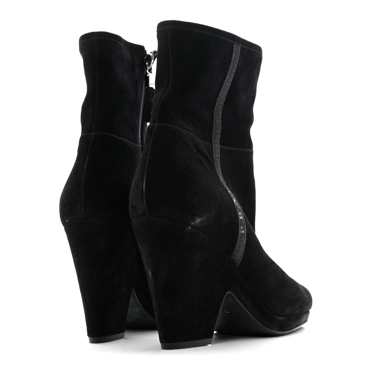 Prada Scamosciato Zip Boots 40 Black 5 of 11