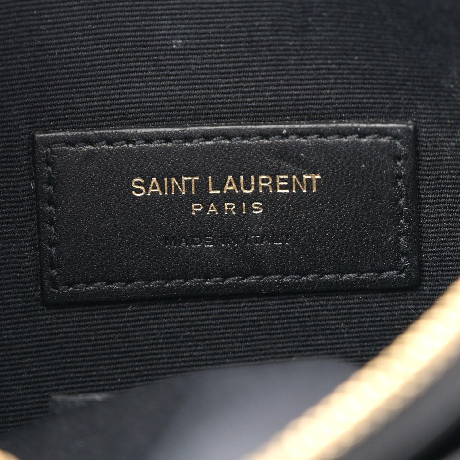 Saint Laurent Grain De Poudre Chevron Monogram Bill Pouch Black 6 of 10