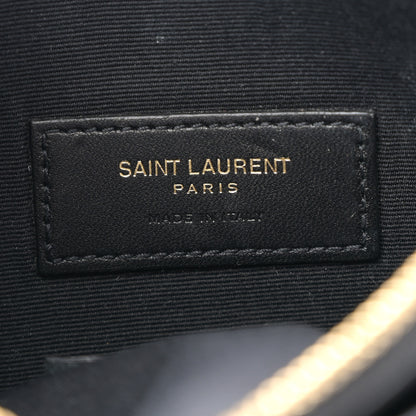 Saint Laurent Grain De Poudre Chevron Monogram Bill Pouch Black 6 of 10