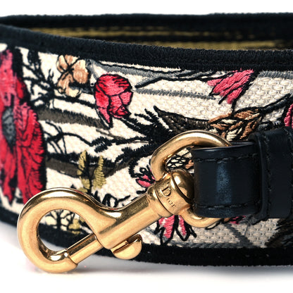 Christian Dior Lambskin Canvas Embroidered Floral Shoulder Strap Multicolor 2 of 7