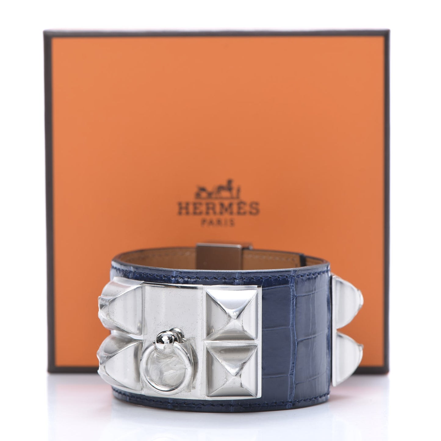 Shiny Alligator Collier De Chien CDC Bracelet T2 Bleu Saphir