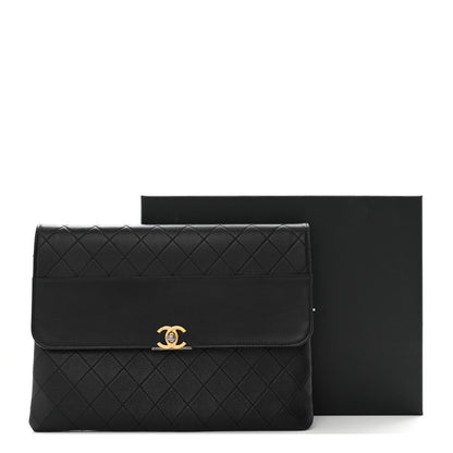 Chanel Calfskin Quilted CC Flap Clutch Black 8 of 8