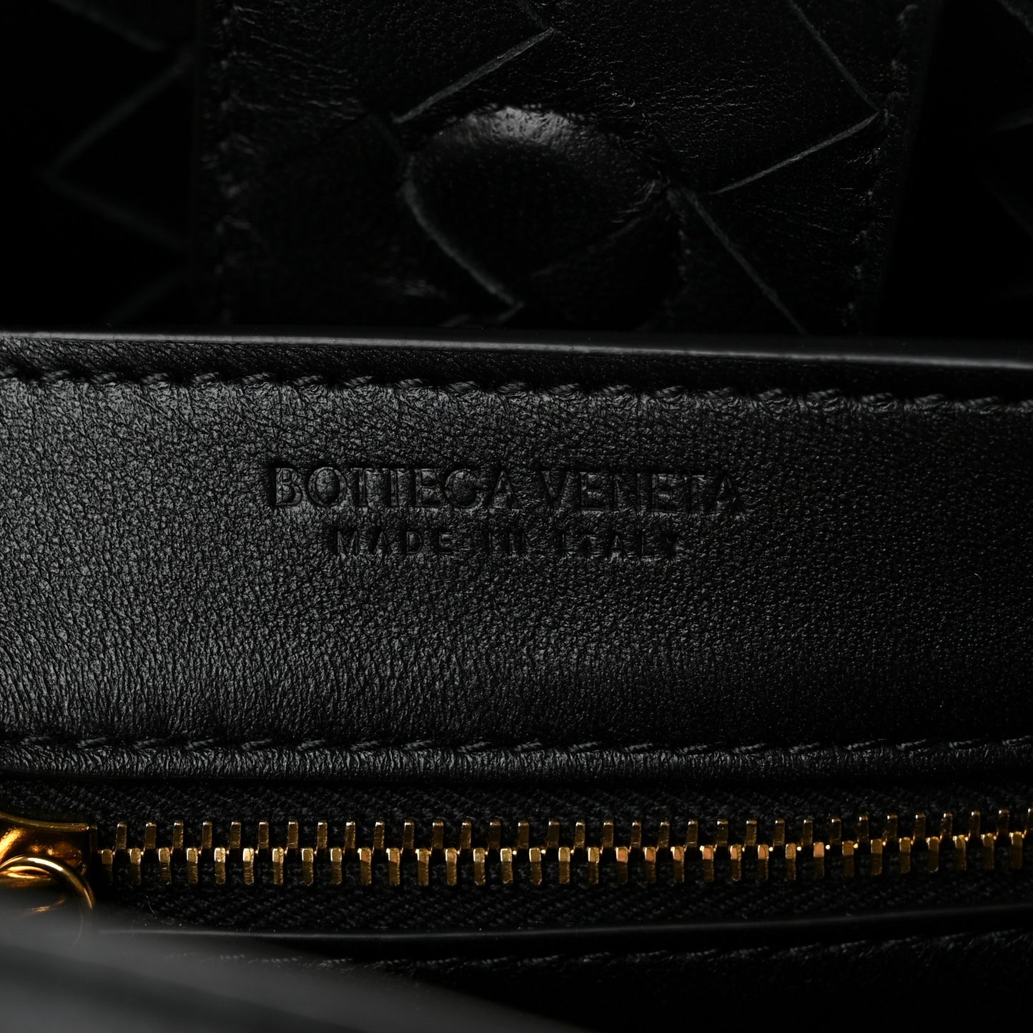 Nappa Intrecciato Small Andiamo With Chain Shoulder Bag Black