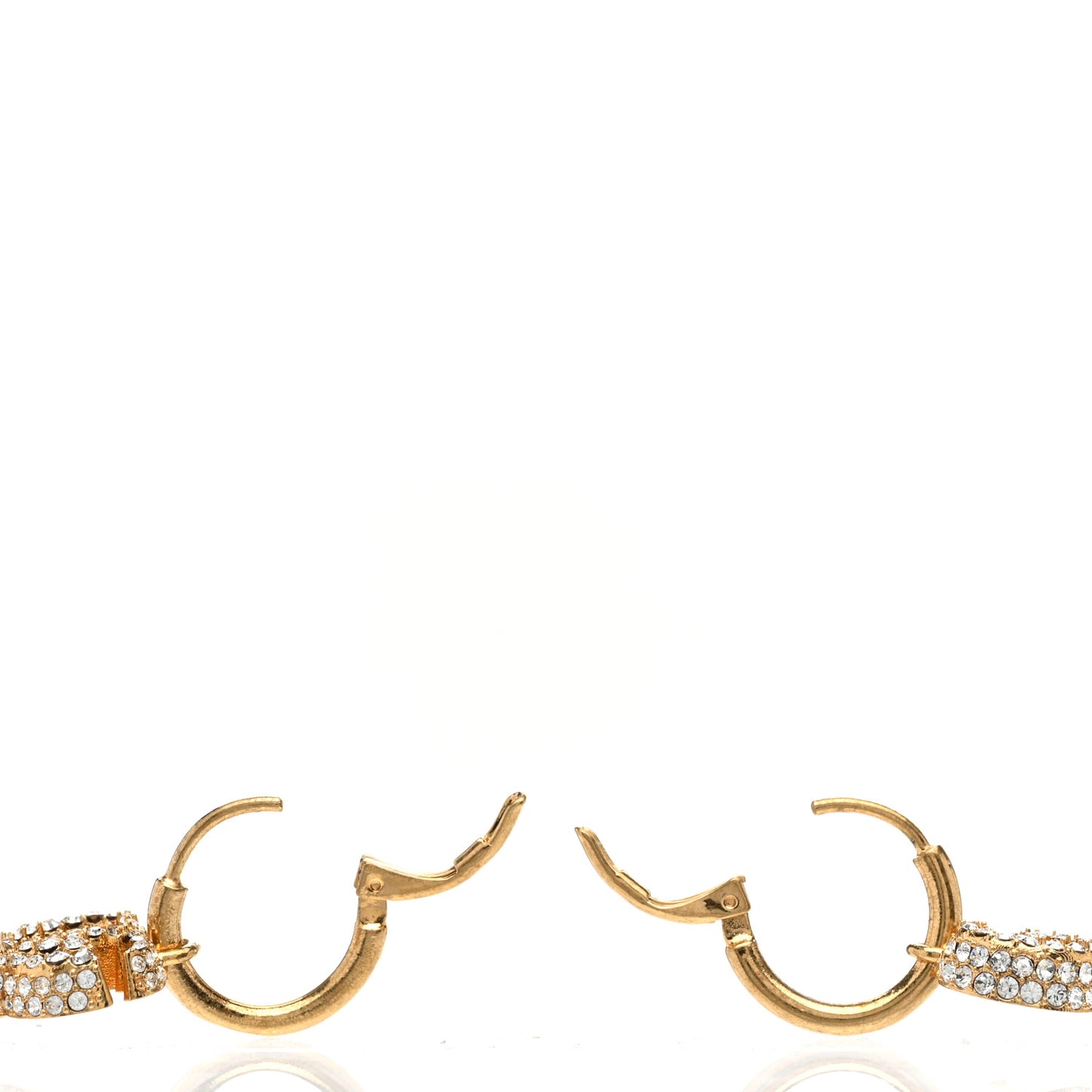 Metal Crystal GG Key Drop Earrings Aged Gold
