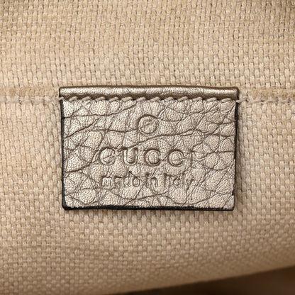 Gucci Metallic Pebbled Calfskin Small Soho Disco Bag Golden Beige 6 of 12