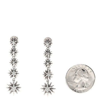 David Yurman Sterling Silver Pave Diamond Starburst Drop Earrings 2 of 4