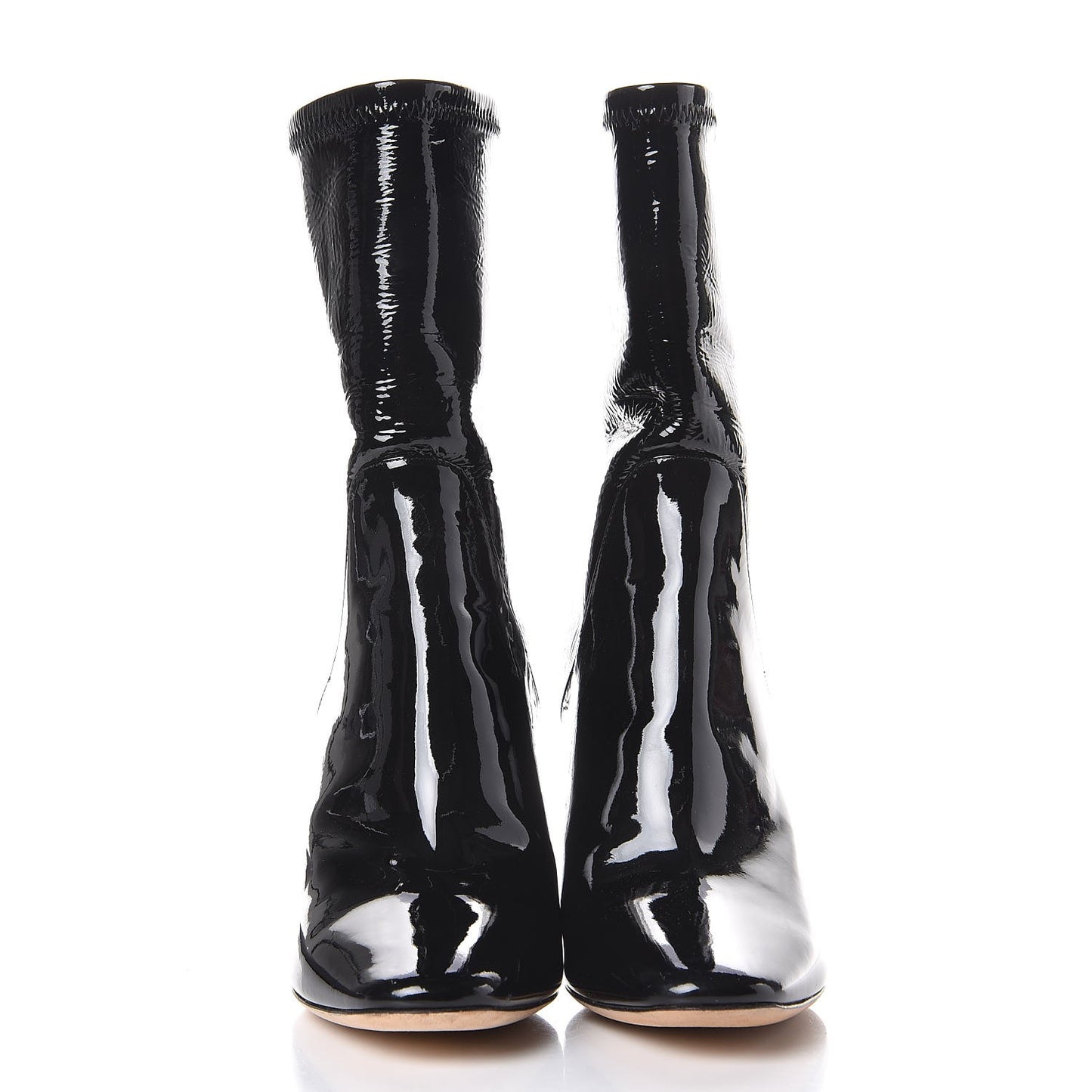Patent Crystal Short Boots 38 Black