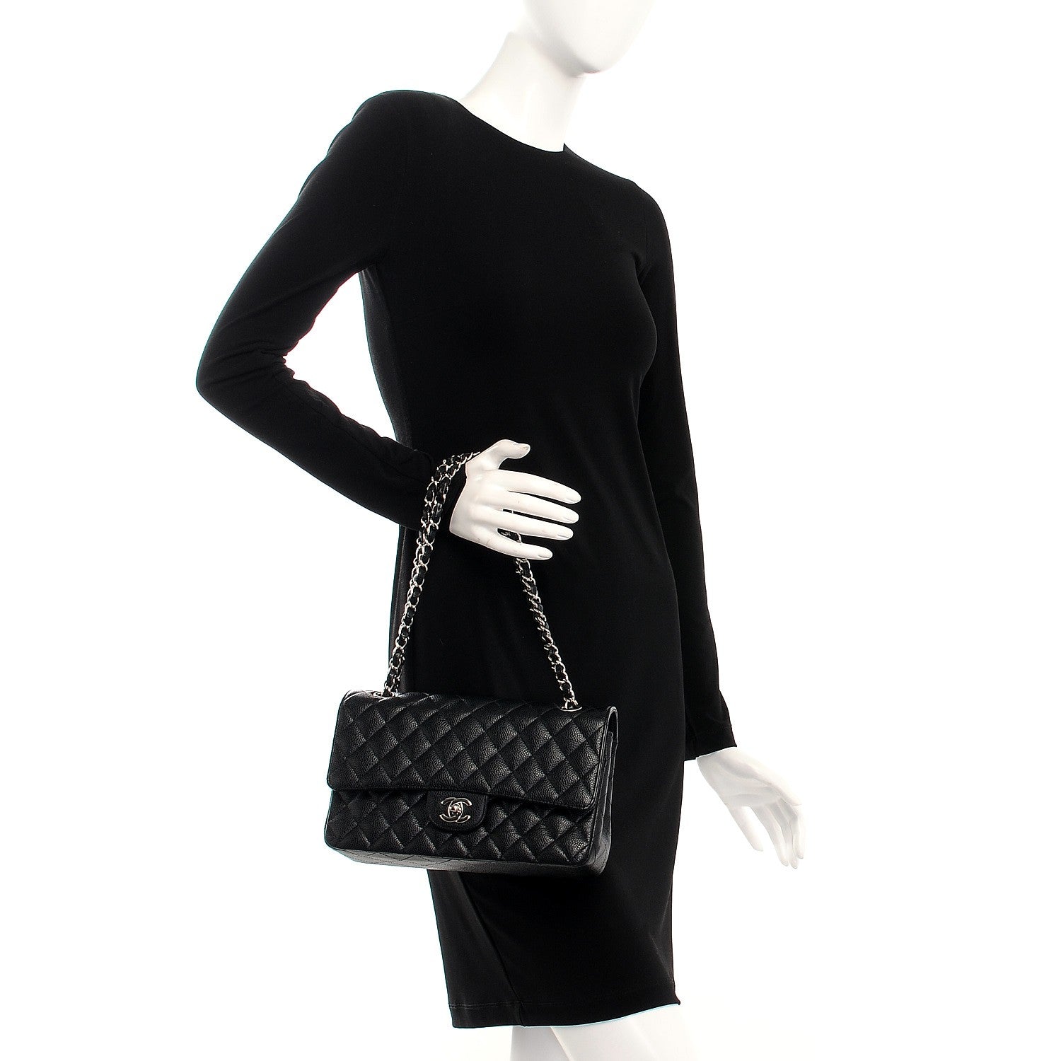 Chanel Caviar Quilted Medium Double Flap Black 2 of 7