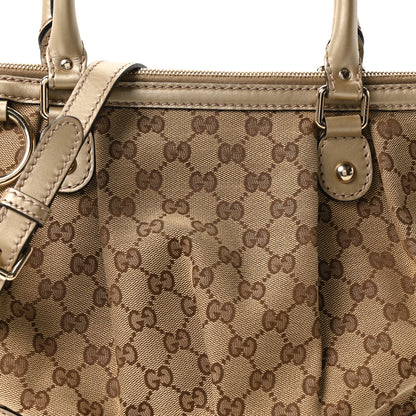 Gucci Monogram Medium Sukey Top Handle Bag Golden Beige 8 of 10