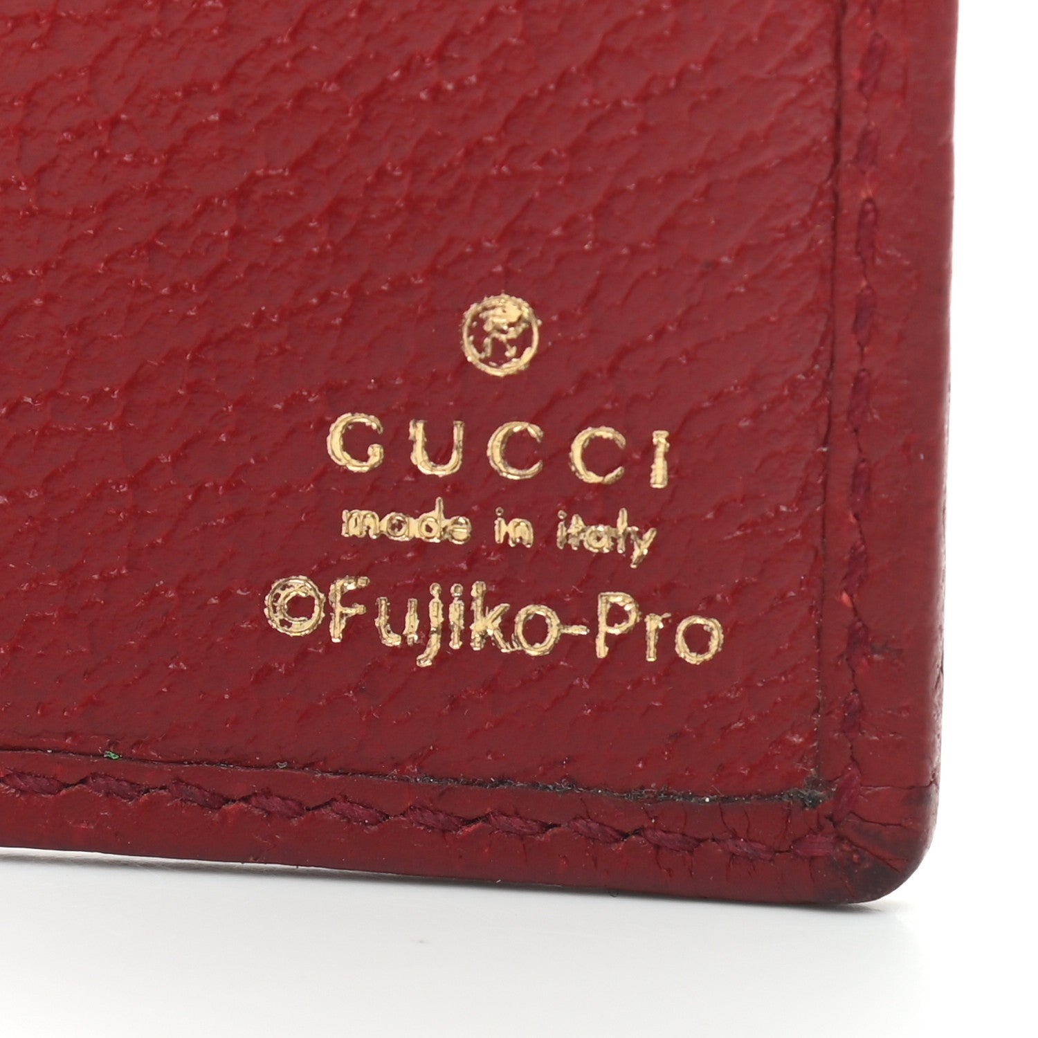 Gucci X DORAEMON Mini Vintage GG Supreme Monogram Bi-Fold Wallet Beige Cherry Red 6 of 7