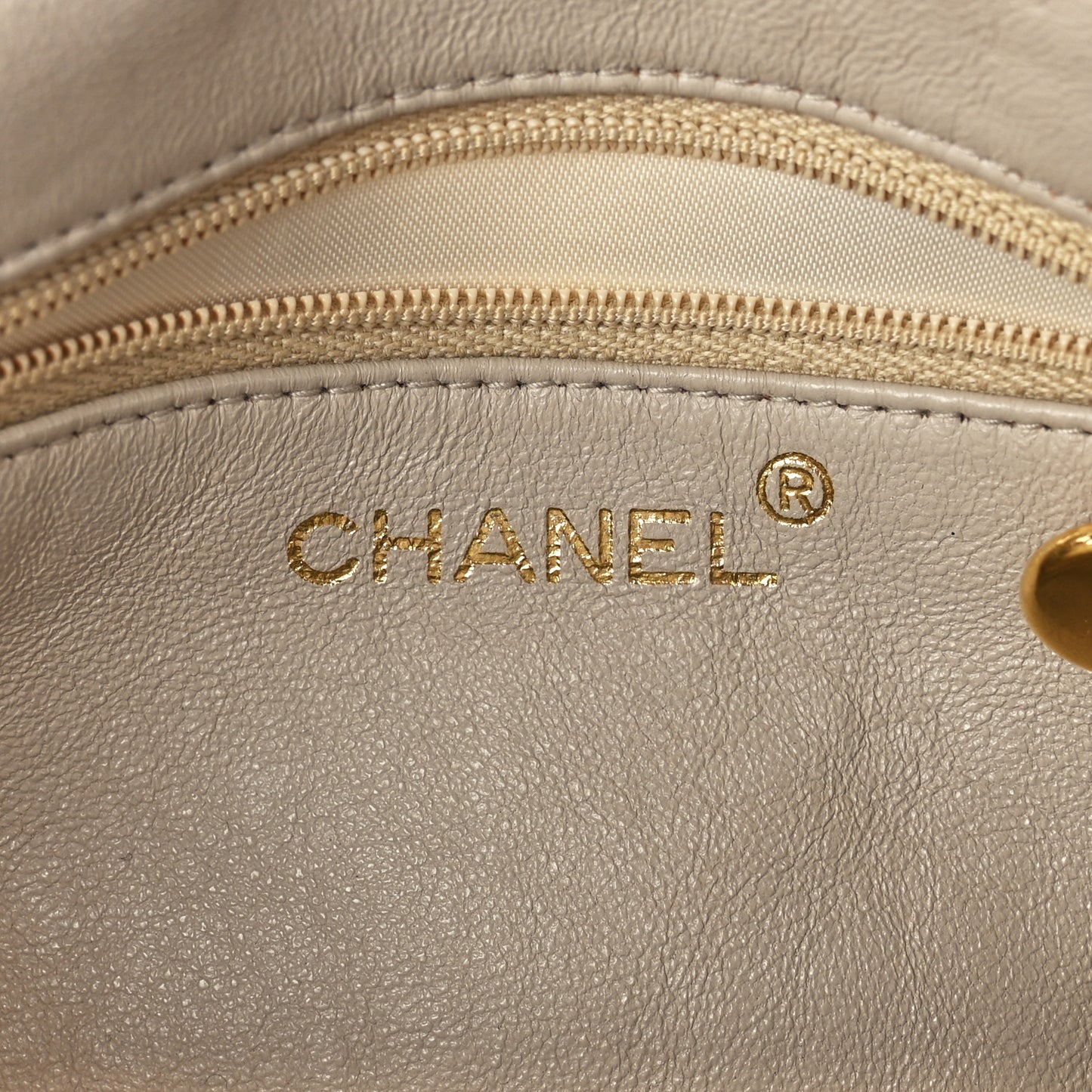 Lambskin Quilted Waist Belt Bag Beige