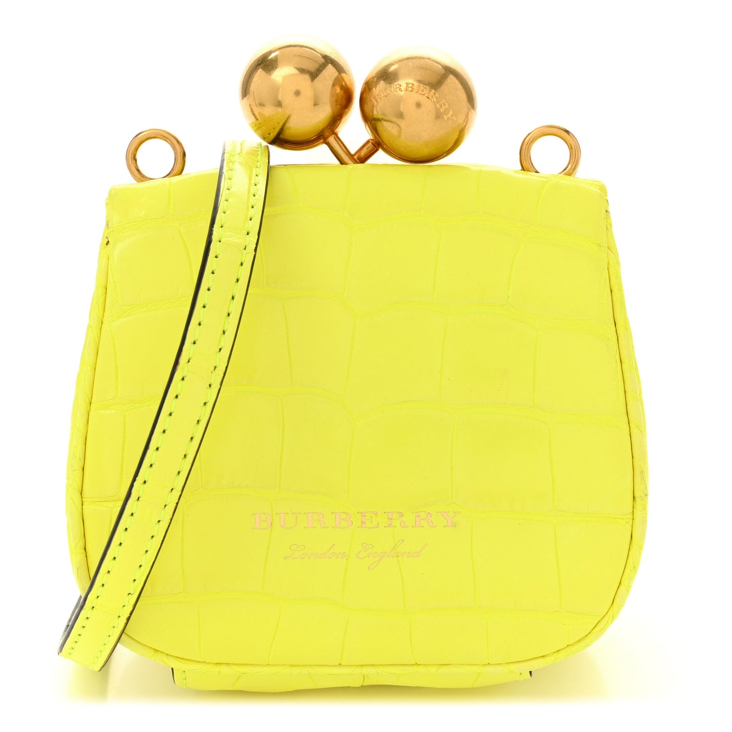 Alligator Mini Frame Bag Neon Yellow