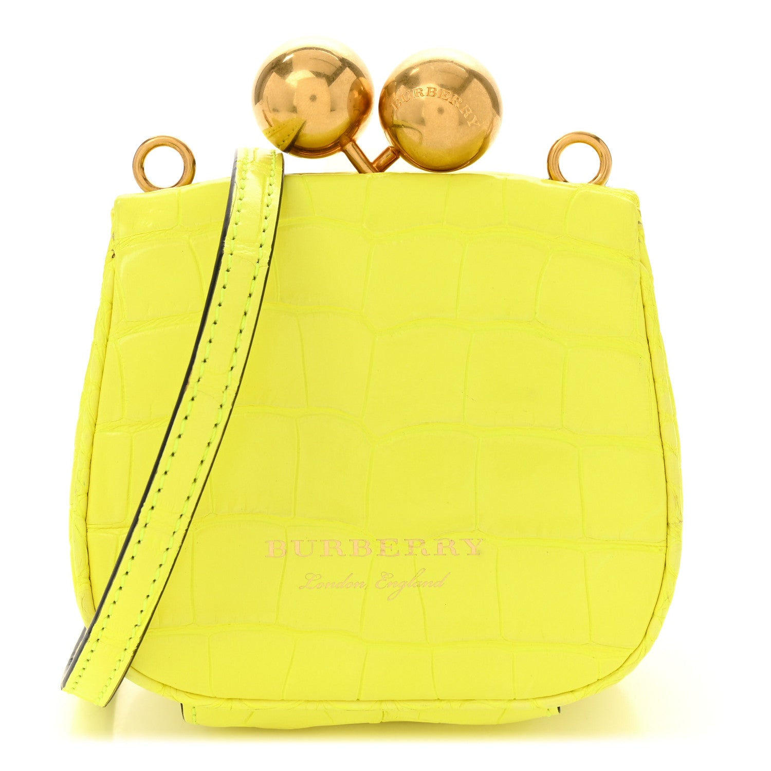 Burberry Alligator Mini Frame Bag Neon Yellow 1 of 10