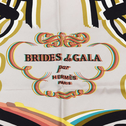 Hermes Silk Brides De Gala Shadow Scarf 90 Beige Ebene Jaune 2 of 4