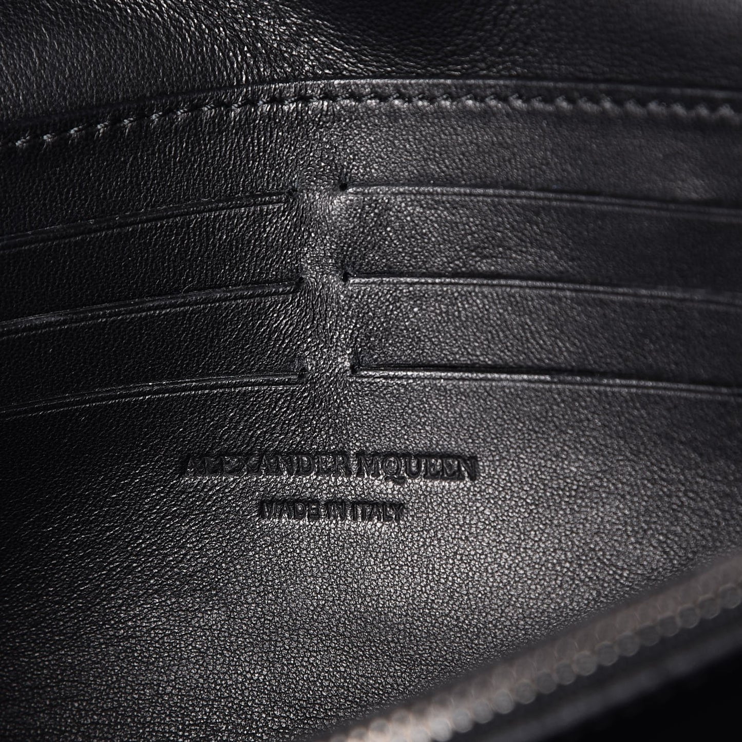 Metallic Calfskin Skull Wallet on Chain Black Pearl
