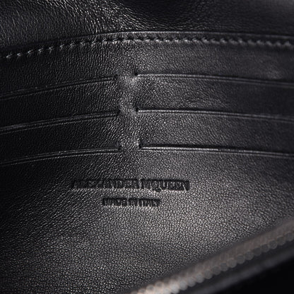 Alexander McQueen Metallic Calfskin Skull Wallet on Chain Black Pearl 6 of 7