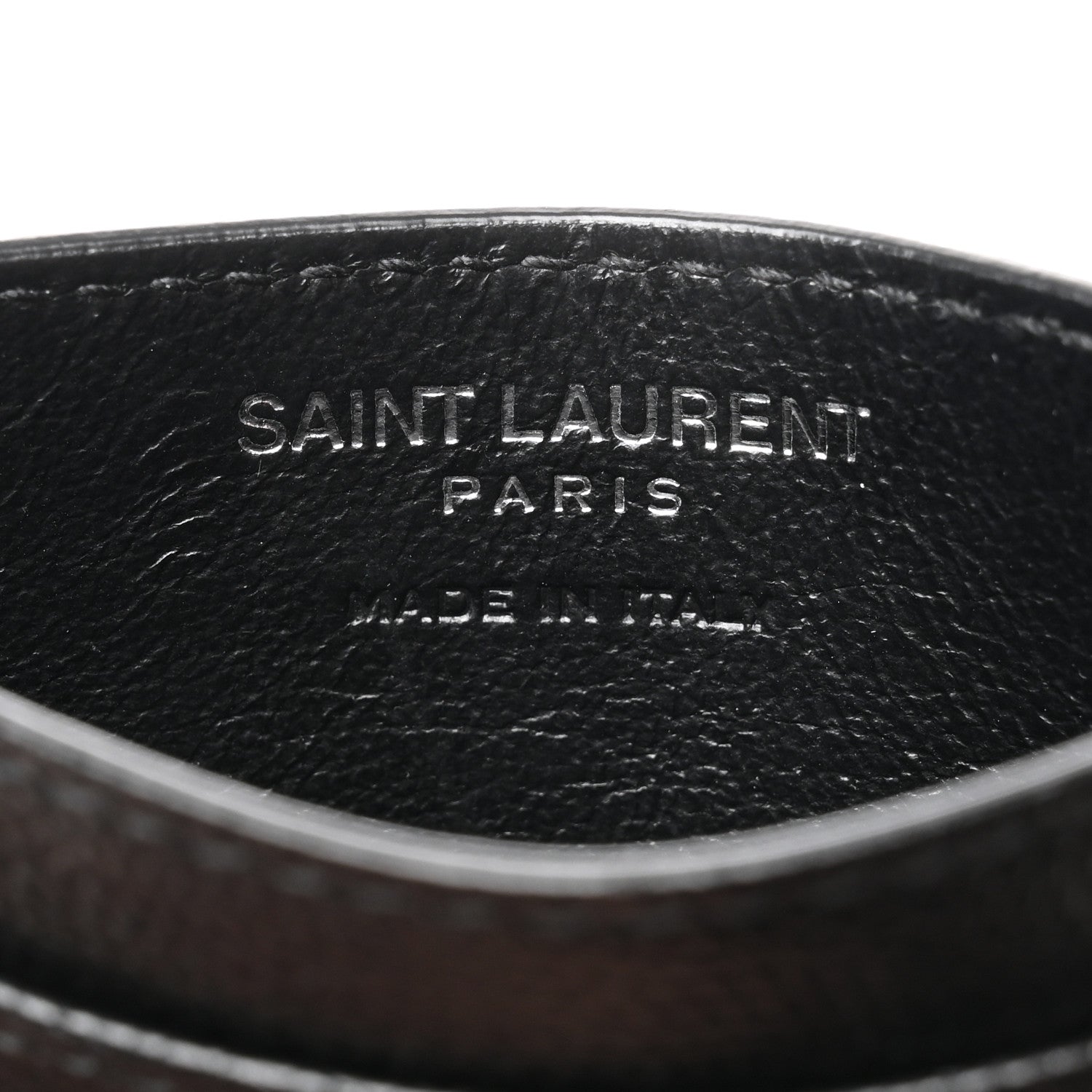Saint Laurent Grain De Poudre Matelasse Chevron Monogram Credit Card Case Black 6 of 8